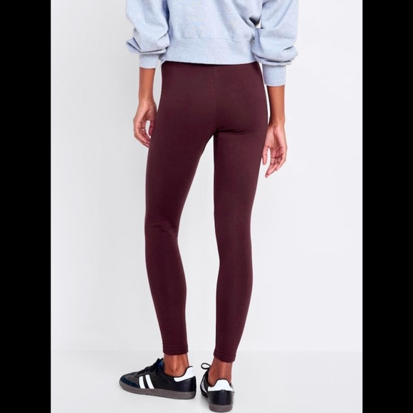 NWT Old Navy Burgundy High-Waisted Fleece-Lined Leggings - Medium - Picture 3 of 8
